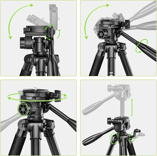 Vista 6 de Huepar Trípode de nivel láser profesional, soporte de nivel láser ajustable de 60 pulgadas, apto para niveles láser de alta resistencia, láseres