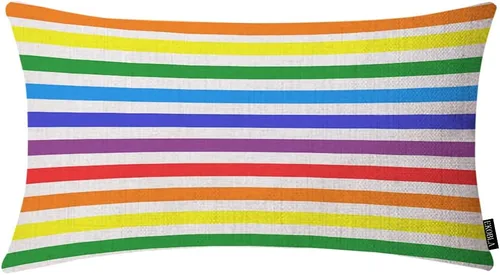 Vista 18 de EKOBLA Fundas de almohada abstractas de acuarela rectangulares oblongas Diseño de arte digital moderno y brillante Elemento de algodón y lino