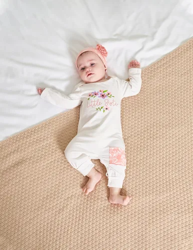 Vista 3 de Mono de manga larga con estampado floral para bebé o niña