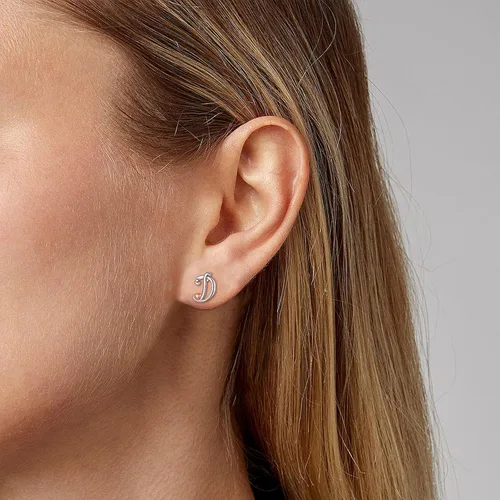 Vista 4 de CELESTIA 925 Sterling Silver Initial Earrings 26 Letter with Rose Gold Heart Earrings Studs