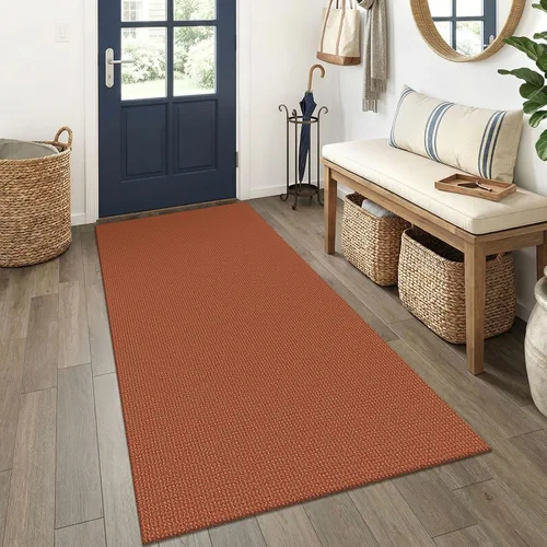 Vista 92 de EARTHALL Alfombra tejida de 2 x 3 pies, lavable para entrada, alfombra trenzada antideslizante, alfombra para puerta interior y exterior, alfombra