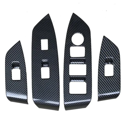 Vista 5 de ruihe 4 piezas de fibra de carbono de color de ventana de puerta de automóvil panel de control ajuste para Mazda CX-5 CX5 2017 2018 2019 2020 2021