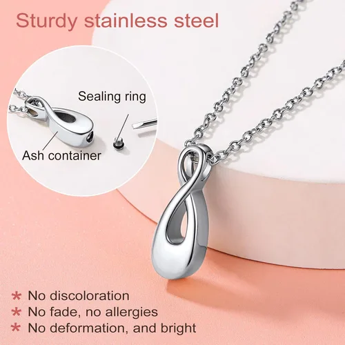 Vista 11 de FindChic Collares personalizados con urna para cenizas, barra vertical, gato, luna, reloj de arena, garra de perro, acero inoxidable, chapado en oro