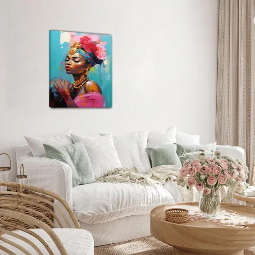 Vista 194 de Arte de pared afroamericano, decoración de rey y reina bailarín negro para sala de estar, arte de pareja de amor negro para dormitorio, lienzo