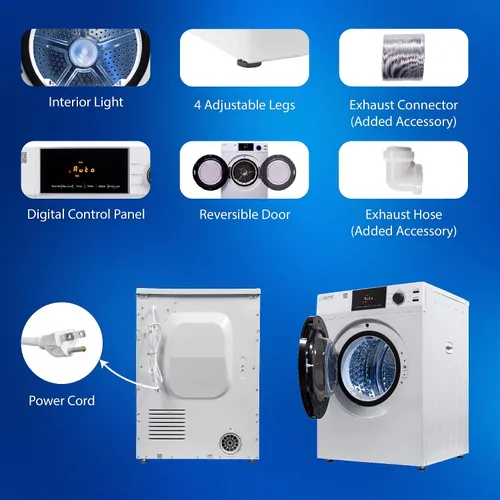Vista 6 de Equator Deluxe - Secador con sensor ventilado de 24 pulgadas, control táctil de 4 pies cúbicos, 110 V digital