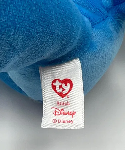 Vista 6 de TY Beanie Baby Stitch - (cuerpo suave) -6", azul
