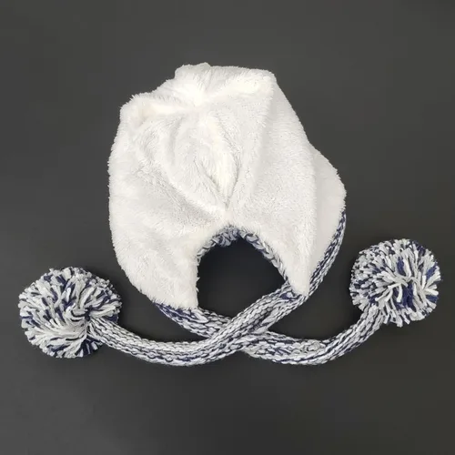 Vista 2 de HUAMULAN - Gorro de invierno para mujer estilo peruano con forro polar, solapas para orejas, doble capa, con pompones