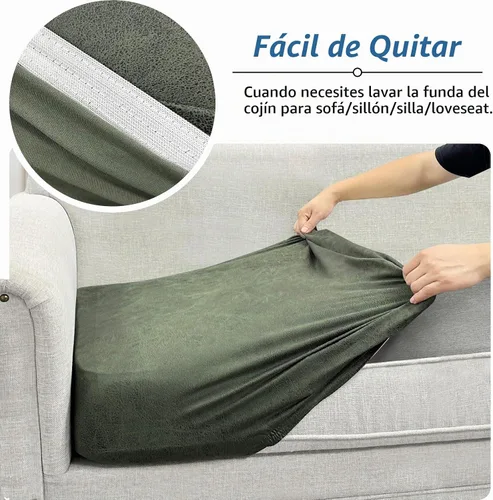 Vista 6 de Funda de cojín para sofá con aspecto de cuero, 1 unidad, elástica, para sala de estar, funda de cojín individual para sofá, protector de asiento