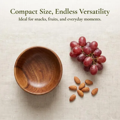 Vista 3 de Cabilock Ensaladera de madera, 4.3 X 2.4 in, Fruta y Snack Bowl Wooden Profile Serves Fruit, Snacks and Small Salads Neatly for Breakfast Tables