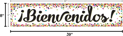 Vista 5 de Confeti Bienvenidos (bienvenida española) Banner (TCR5324)