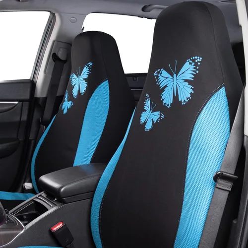 Vista 5 de Flying Banner - Juego completo de fundas para asiento de automóvil Butterfly, estilo universal de moda para mujer, para banco trasero (divisible)