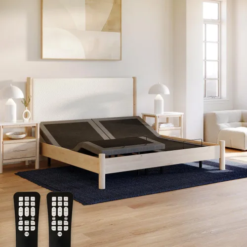 Vista 12 de Adjustable Comfort - Base de cama ajustable tapizada y cómoda 2.0 con motores mejorados, masaje, control remoto inalámbrico, puerto USB