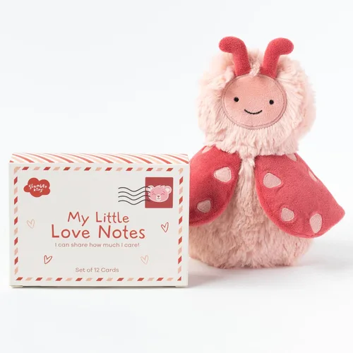 Vista 8 de Slumberkins Lovebug's Love Notes Bundle Mini animal de peluche Lovebug y My Little Love Notes Celebra este día de San Valentín – Juguetes