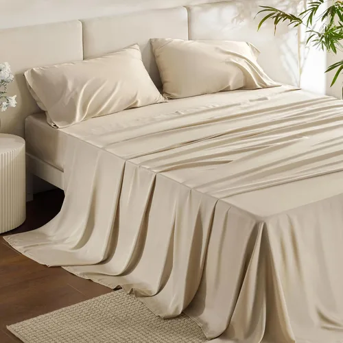 Vista 19 de Bedsure PureWoven 100% rayón derivado de bambú, sábanas de cama individual, 3 piezas