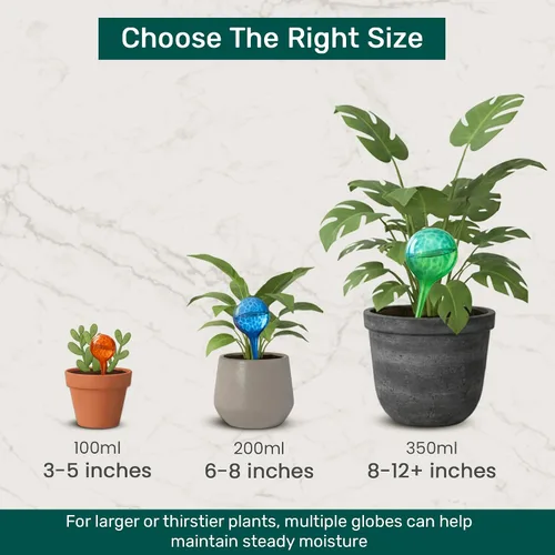 Vista 7 de Little Green Leaf Bombas de Riego Automáticas para Plantas, Insertos de Maceta de Riego Automático (Set de 10) Bombas de Plástico Transparente 6