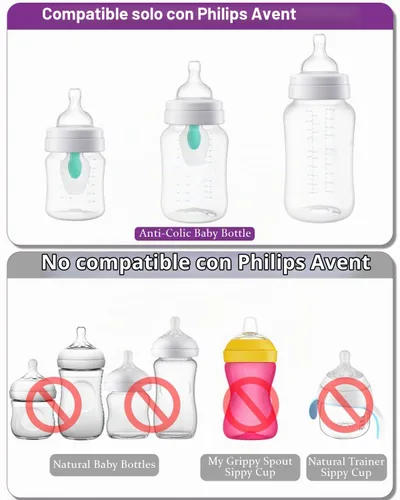 Vista 2 de Tetinas de vaso para biberones Philips Avent anticólicos para bebés, boquilla de silicona de grado alimenticio, pezón suave de flujo variable, 6