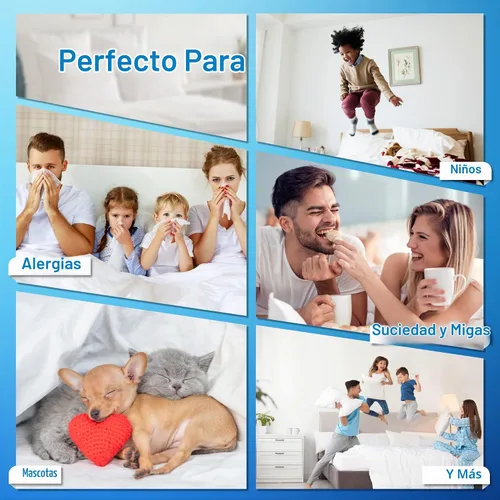 Vista 5 de Allersoft, protector de edredón para control de alergias y ácaros, 100% algodón, Algodón, Blanco, gemelo Twin Duvet Protector, Cotton Comforter