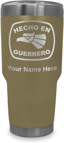 Vista 11 de LaserGram Vaso aislado al vacío de 20 onzas, hecho en Guerrero, grabado personalizado incluido (negro)
