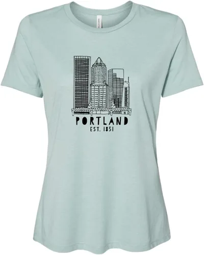 Vista 22 de Cute Women's Screen Printed Crew Neck Tee, Shirts With Sayings, Dusty Blue or Olive