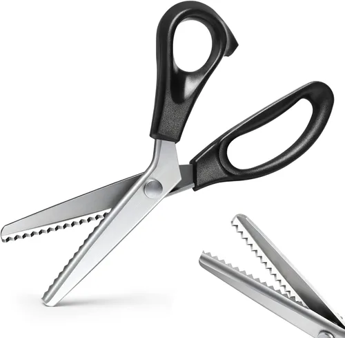 Vista 7 de Tijeras dentadas para corte de tela, tijeras en zigzag, tijeras para álbumes de recortes con borde decorativo para adultos, ideales para muchos
