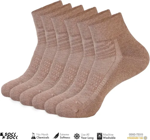 Vista 2 de 1SOCK2SOCK Paquete de 6 calcetines deportivos de algodón para hombres y mujeres, de algodón, corte bajo, calcetines para correr