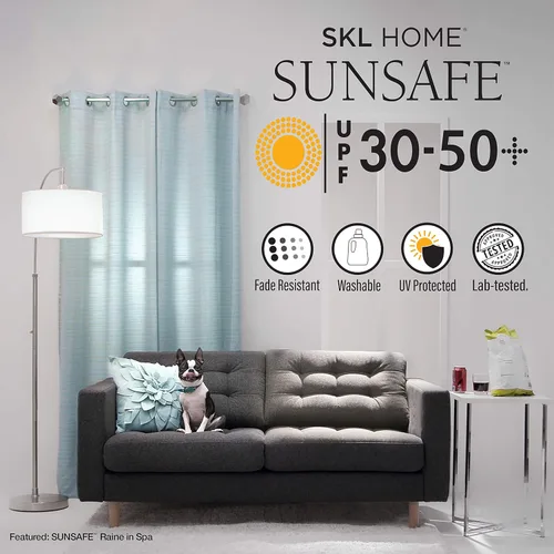 Vista 2 de SKL Home SUNSAFE Kali Panel de filtrado de luz, 40 x 95 pulgadas, gris paloma