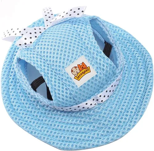 Vista 6 de Leconpet Sombrero de princesa para mascotas, gorras para perro con correa para el cuello, ajustables y cómodos agujeros para las orejas para perros