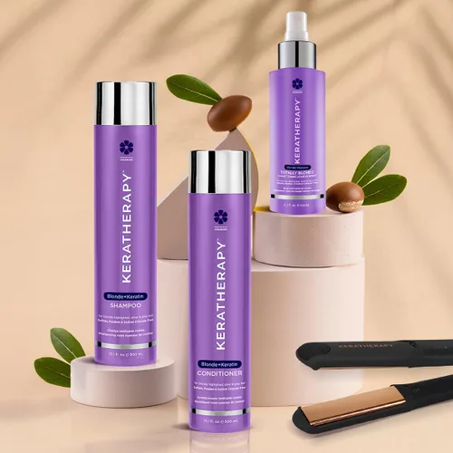 Vista 9 de KERATHERAPY Champú tonificante violeta totalmente rubio con infusión de queratina, 10.1 onzas líquidas, 10.1 fl oz, champú violeta para cabello