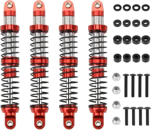 Vista 15 de RCAWD 7075 Amortiguadores de 80mm Universales para 1/10 RC Crawler, Mejoras para SCX10 I II III Pro 90046 AXI231017 TRX4 TRX6 Redcat D90 MST RC Negro