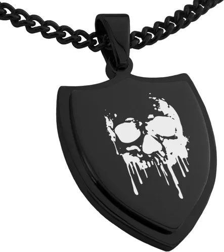 Vista 15 de Collar con colgante de escudo de dioses griegos de acero inoxidable