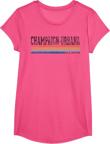 Vista 19 de clásico 1980s estilo champaign-urbana Illinois T Shirt, hombre 2XL, Blanco
