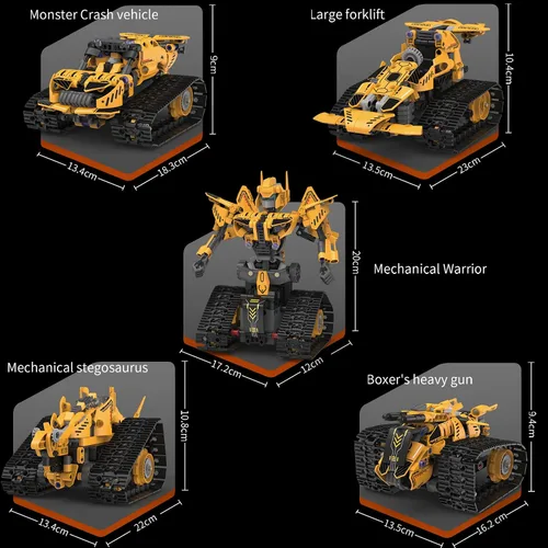Vista 9 de Kit de construcción de robot para niños de 8 a 12 años, juguetes de construcción STEM 5 en 1 con control remoto y aplicación, más de 373 piezas