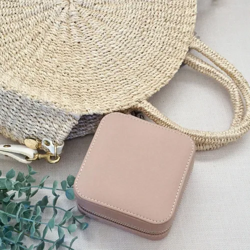 Vista 7 de YSM Designs Caja organizadora de joyas de viaje, joyero de viaje, pequeño joyero para mujer, estuche de viaje de joyería, caja organizadora