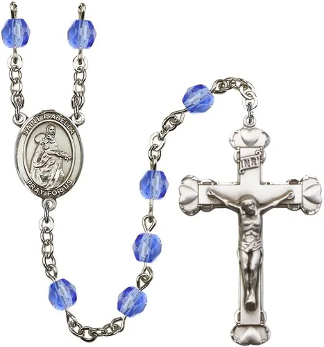 Vista 5 de Bonyak Jewelry Rosario chapado en plata de Santa Isabel de Portugal: cada mes de nacimiento color y más