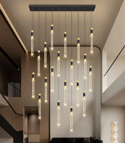 Vista 11 de Iluminación colgante moderna de 3 luces LED de cristal para isla de cocina, luz colgante regulable con control remoto 3000K-6000K para comedor sobre
