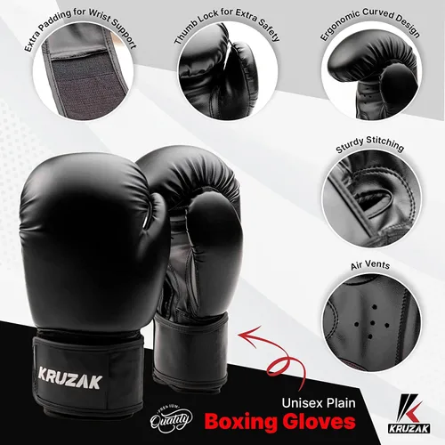 Vista 2 de Kruzak - Guantes de boxeo para niños de 5 a 10 años de entrenamiento, sparring, kickboxing, muay thai, artes marciales y lucha de artes marciales