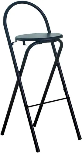 Vista 7 de Taburetes de bar plegables, silla de bar de 29 pulgadas, taburete alto con alfombrilla de madera, silla de pub de metal, silla de bar para bar
