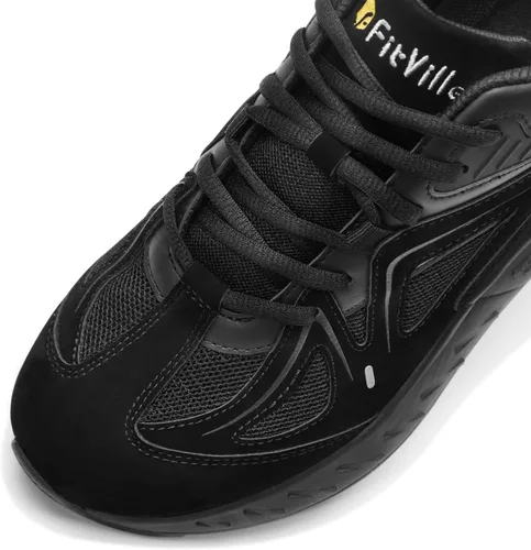 Vista 2 de FitVille Zapatos de caminar extra anchos para hombre, tenis de ancho ancho ancho para pies planos, ajuste de arco, alivio del dolor en el talón