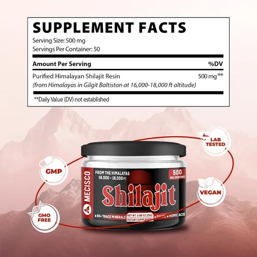 Vista 3 de Shilajit orgánico puro del Himalaya de 0.88 oz – La resina Shilajit contiene fúlvico, ácido húmico natural y más de 85 minerales traza – Apoyo