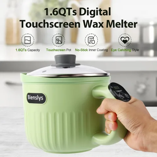 Vista 3 de Olla Eléctrica de Derretimiento de Cera de 1.6QT con Pantalla Táctil Digital - Recubrimiento Antiadherente y Control de Temperatura Preciso