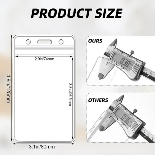 Vista 3 de Colarr 1000 soportes para tarjetas de identificación, soporte de plástico grueso transparente para tarjetas de identificación, soporte impermeable