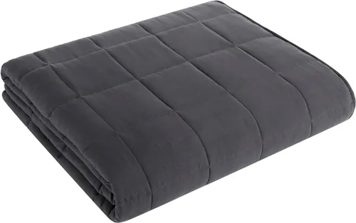 Vista 27 de L'AGRATY Manta con peso de 5 libras, para regazo, manta pequeña y portátil para adultos, refrescante, para viajar, relajarse y dormir, para todas