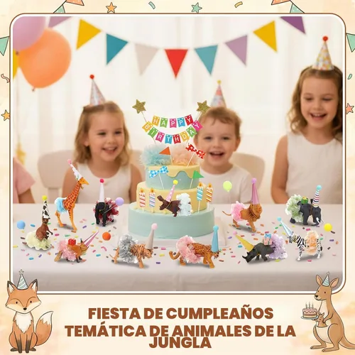 Vista 6 de Novabright 82 piezas de decoración de tartas de animales para fiesta