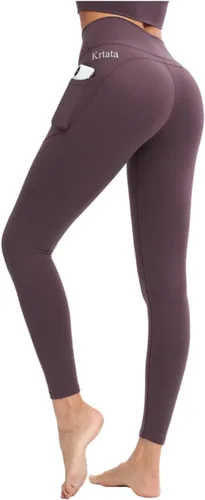 Vista 4 de SiiMMM Leggings de cintura alta para mujer, pantalones de yoga elásticos, pantalones casuales de moda, atléticos, yoga, gimnasio, entrenamiento