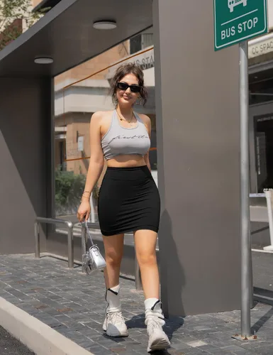 Vista 9 de YMDUCH Minifalda básica de dos piezas para mujer, cintura alta, elástica, ajustada, casual