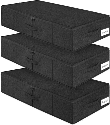 Vista 15 de Caja grande de conservación para vestidos de novia, paquete de 2 recipientes de almacenamiento debajo de la cama con tapas y asas, se adapta a