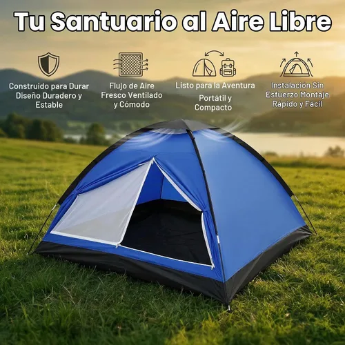 Vista 3 de XL Camping Tent 1/2 Person Small Tents Lightweight Waterproof Adult Compact Outdoor Shelter for Hiking,Fishing,Beach - Durable Tents for