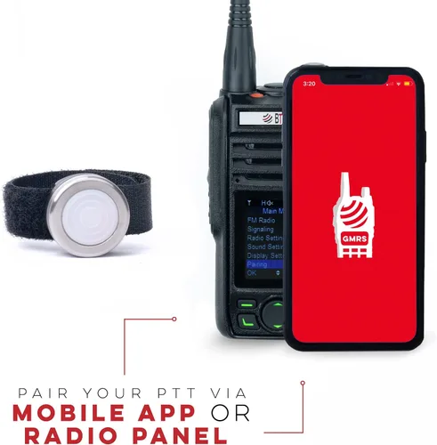 Vista 2 de BTECH Dispositivo PTT inalámbrico PTT (Push-to-Talk) - Compatible con radios GMRS-PRO y UV-PRO y auriculares Bluetooth HFP para una comunicación