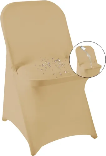 Vista 28 de magalo Paquete de 12 fundas para sillas plegables de elastano negro, impermeables, elásticas, para bodas, fiestas, banquetes de comedor y otros