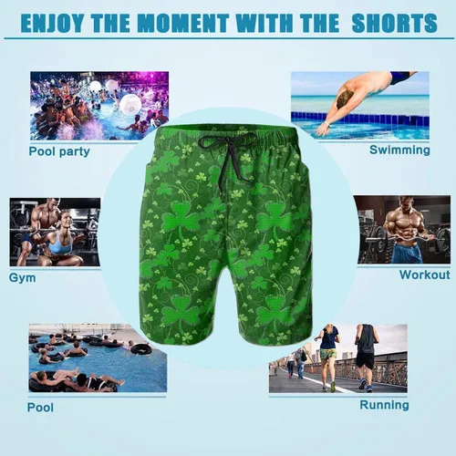 Vista 5 de BBggyh Traje de baño para hombre, de secado rápido, para playa, con forro de malla